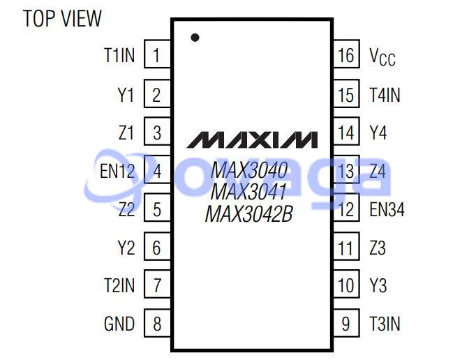 MAX3042BCSE  pin out
