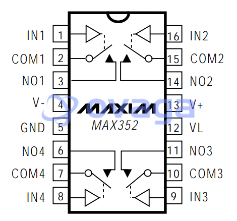 MAX352CSE  pin out